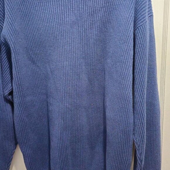 Vintage Creem Comp Menswear Blue Knit V-Neck Sweater XL - Picture 11 of 13